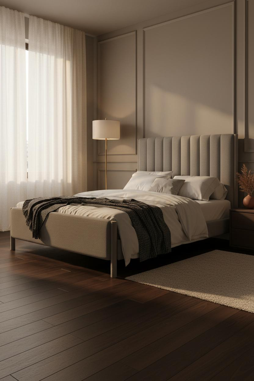 Cozy Luxury Bedroom Greige Headboard