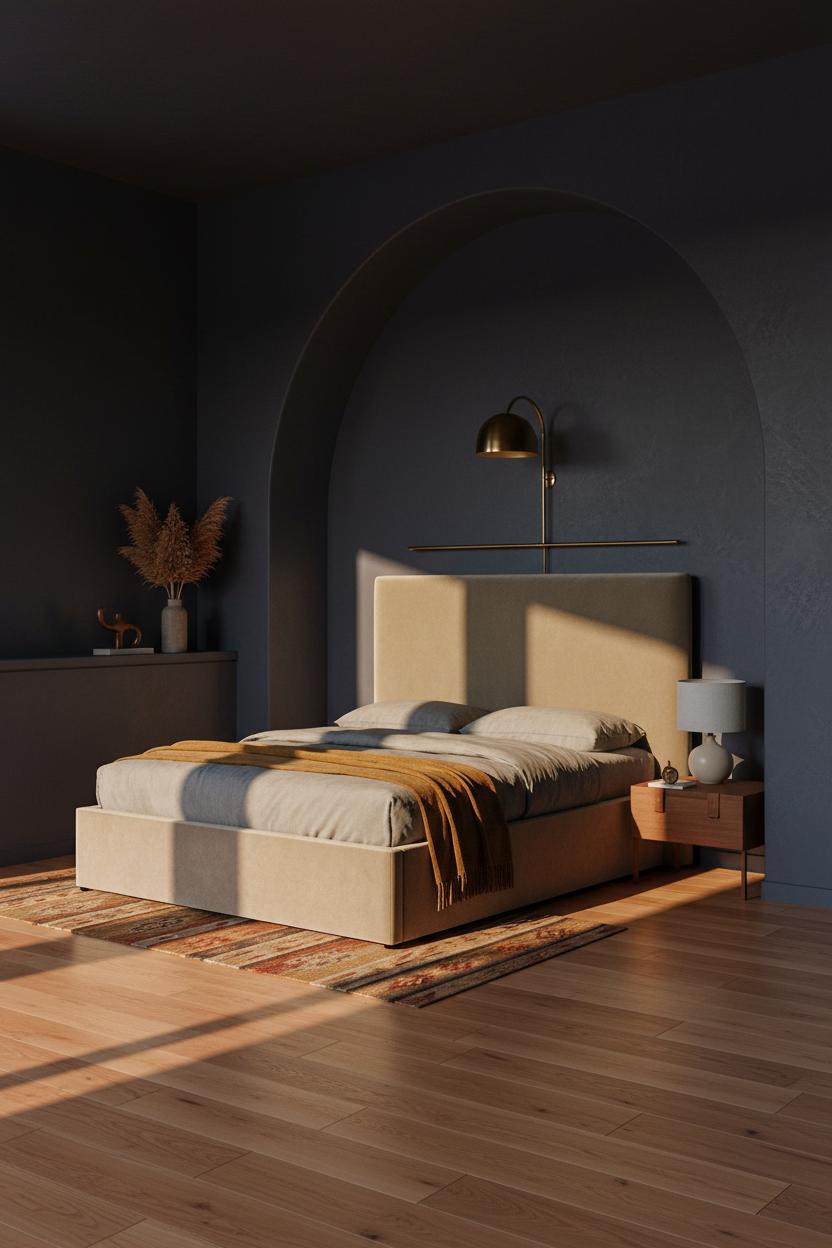 Cozy Luxury Bedroom Indigo Brass Lighting