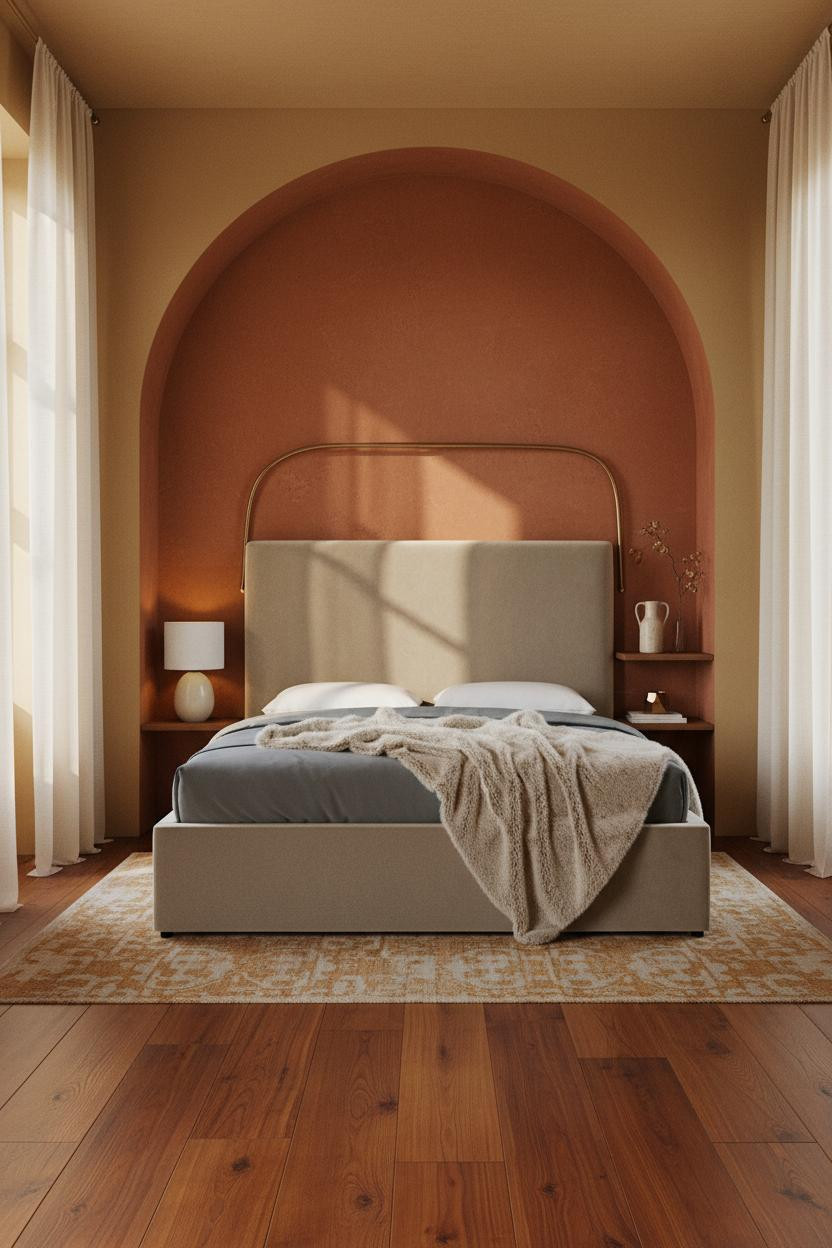 Cozy Luxury Bedroom Tuscan Arched Alcove