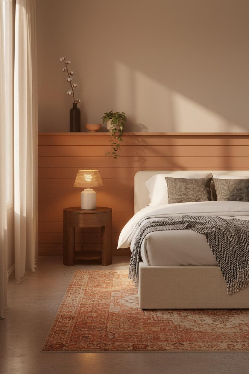 Cozy Studio Apartment Boho Shiplap Design