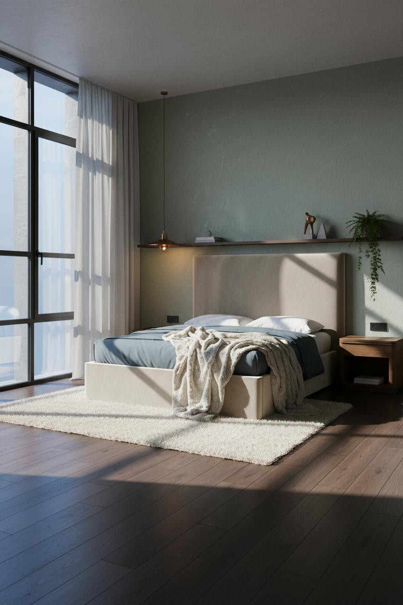 Cozy Studio Apartment Botanical Modern Bedroom