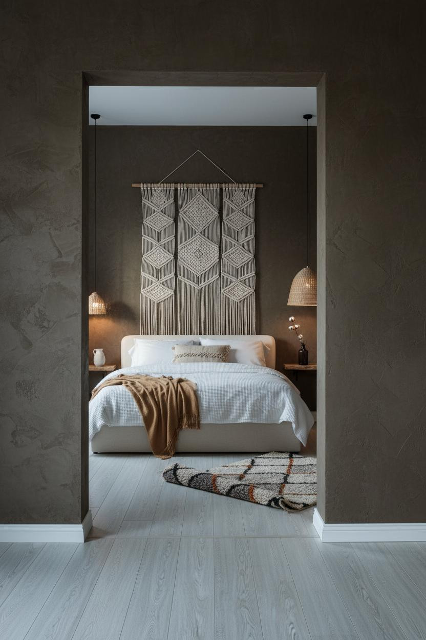 Dark Boho Bedroom Macrame Moody Aesthetic