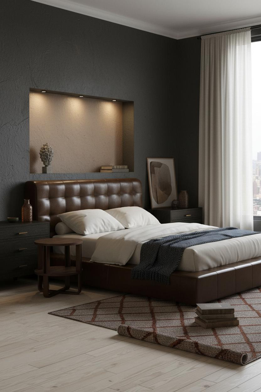 Dark Boho Bedroom Moody Plaster Niche