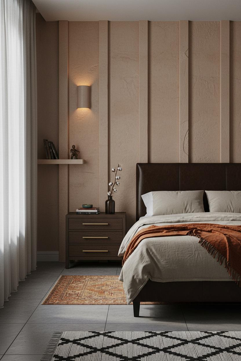 Dark Boho Bedroom Moody Plaster Walls