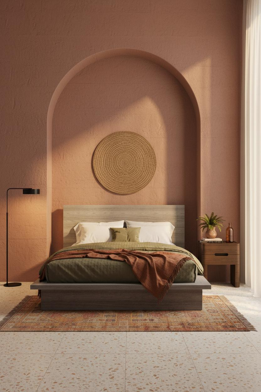 Dark Green Moody Bedroom Botanical Niche