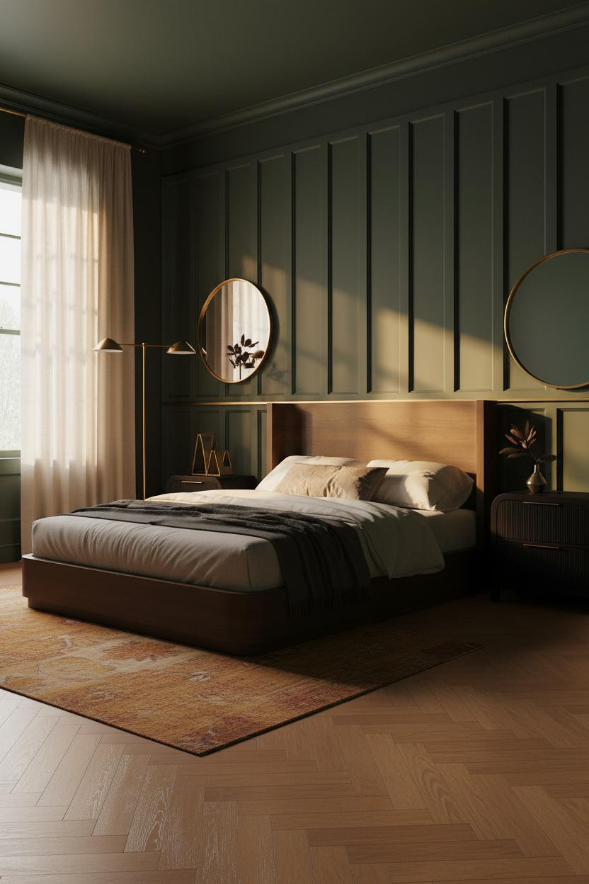 Dark Green Moody Bedroom Hunter Green Walls