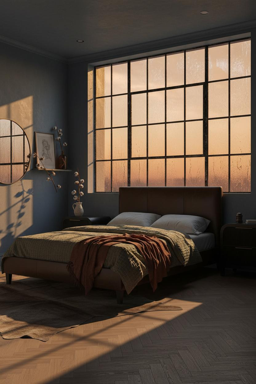 Dark Grunge Bedroom Industrial Windows