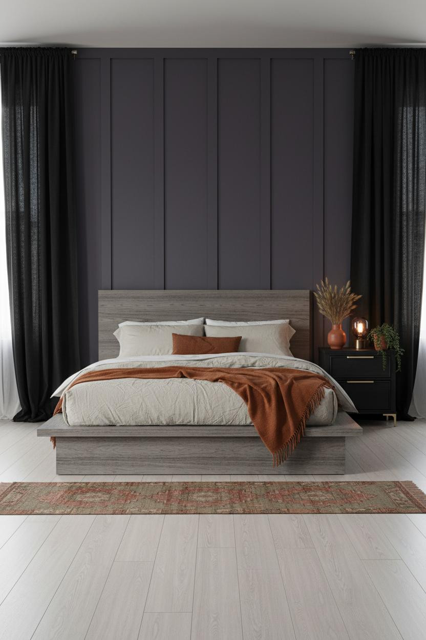 Dark Grunge Bedroom Plum Wall Y2K