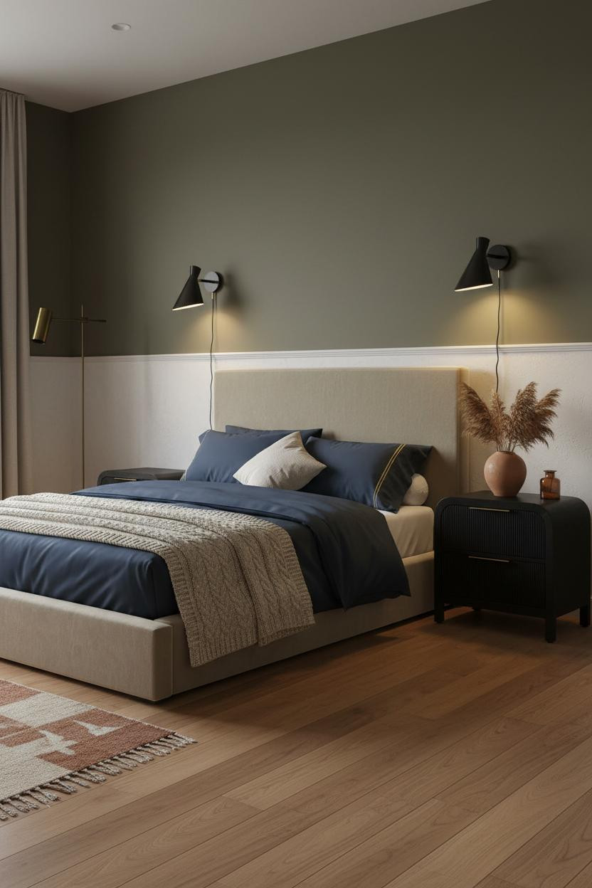 Dark Neutral Bedroom Moody Minimalist Design