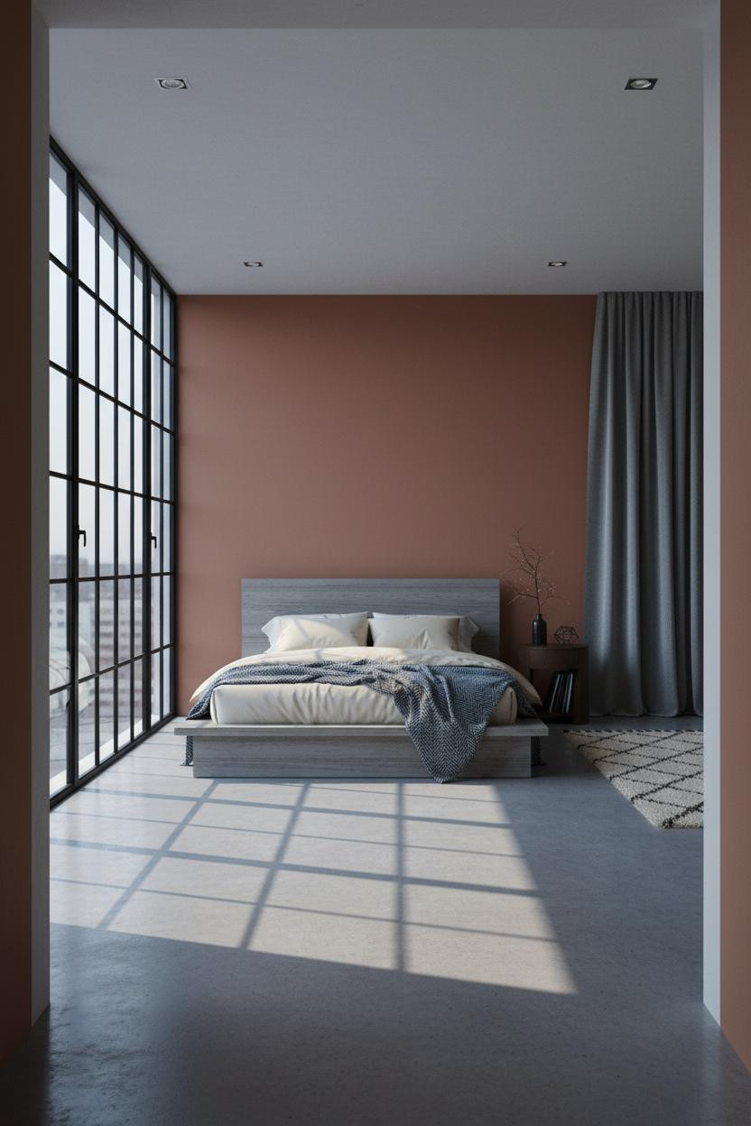 Dark Neutral Bedroom Moody Minimalist Design