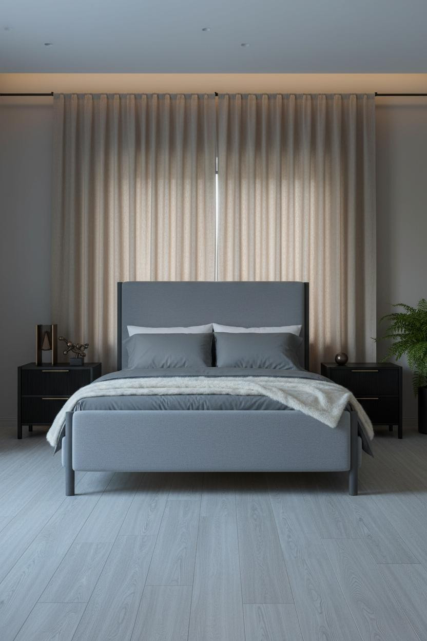 Dark Neutral Bedroom Moody Minimalist Design