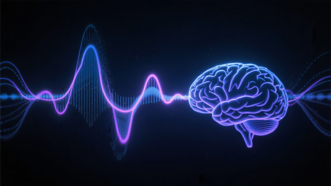 Abstract sound wave visualization representing deep sleep audio research