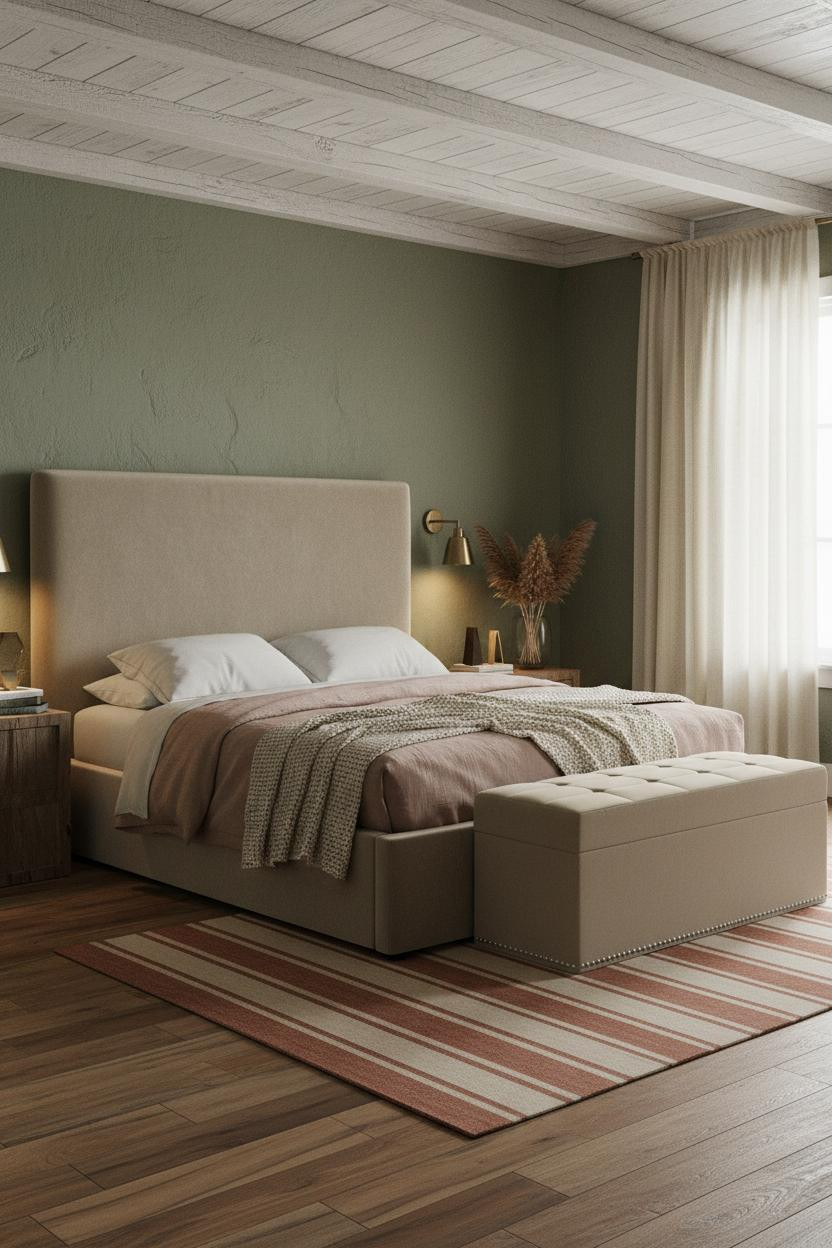 Earthy Boho Bedroom Layered Textiles