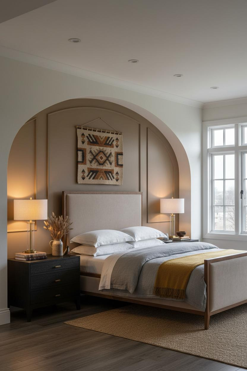 English Bedroom Classic Arched Alcove Design