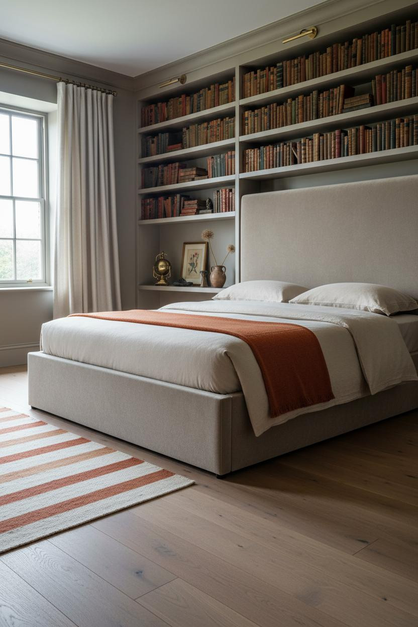 English Bedroom Classic Bookshelf Brass