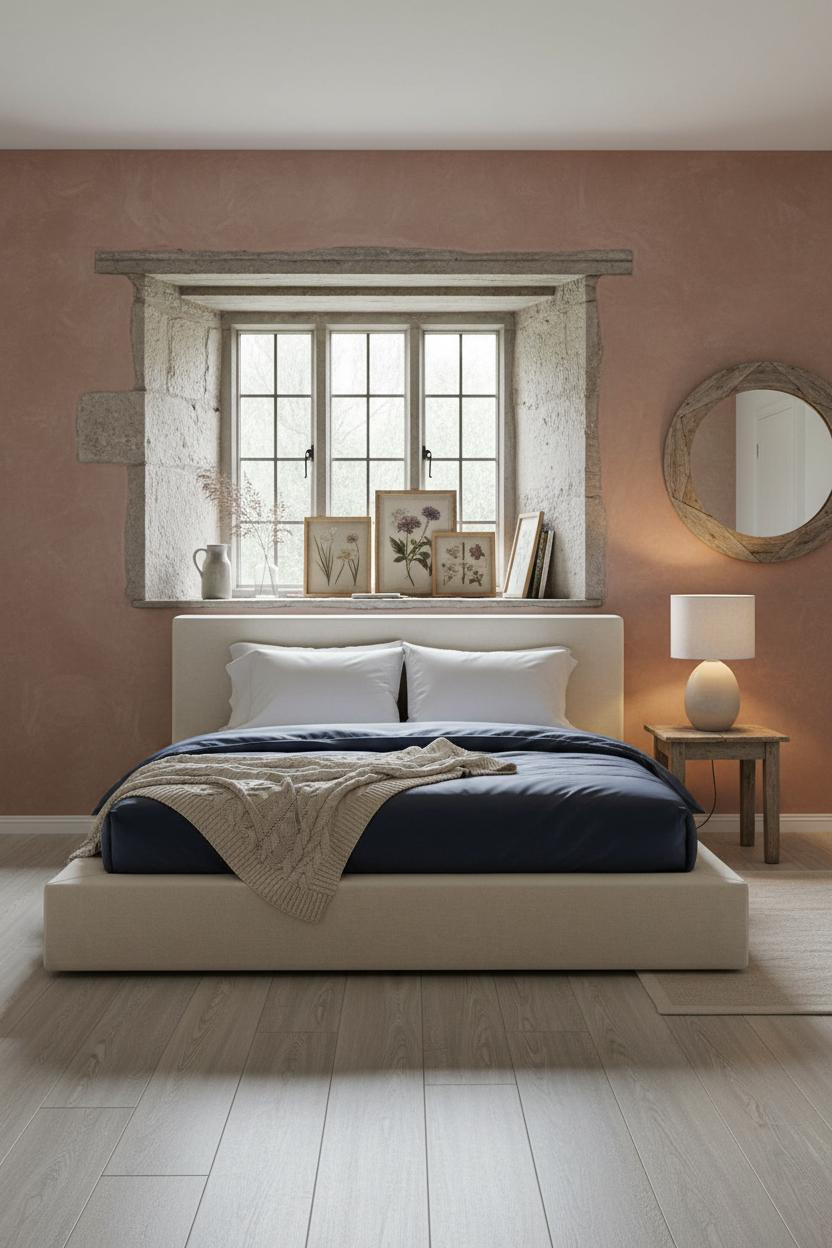 English Cottage Bedroom Stone Window Alcove