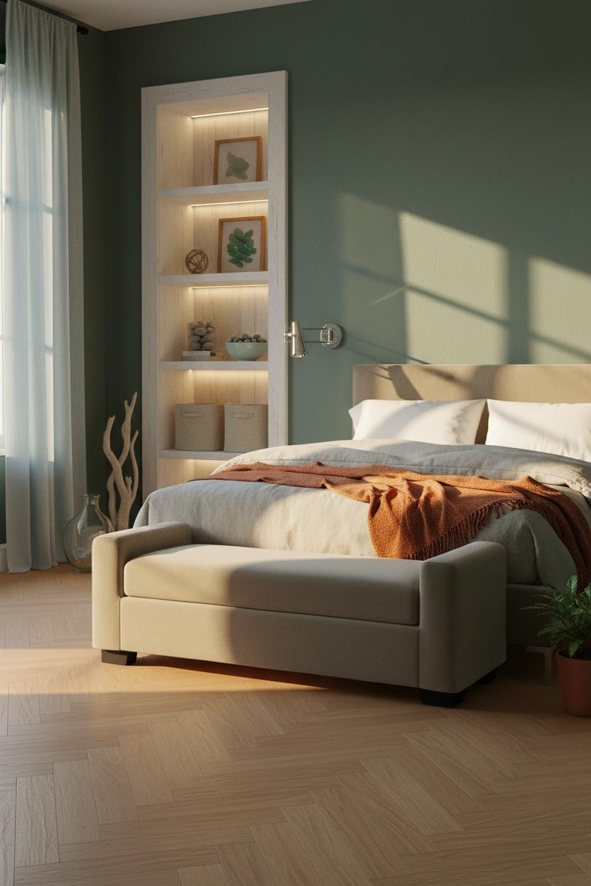 Green Coastal Bedroom Sage Blue Niche
