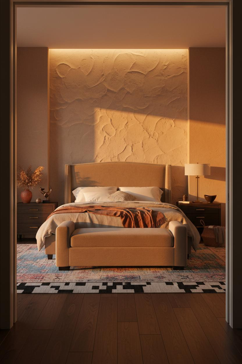 Green Coastal Bedroom Sage Plaster Window