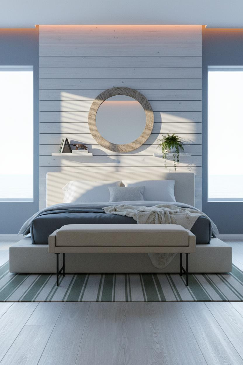 Green Coastal Bedroom Sage Shiplap