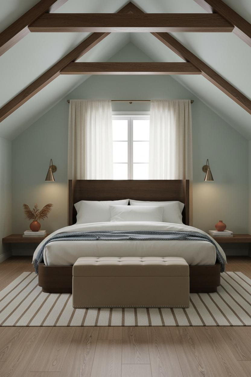 Green Neutral Bedroom Celadon Attic