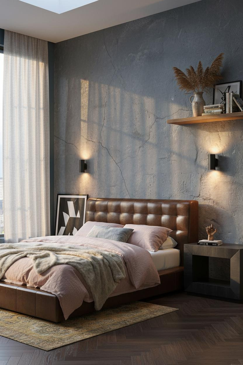 Grunge Bedroom Concrete Wall Aesthetic