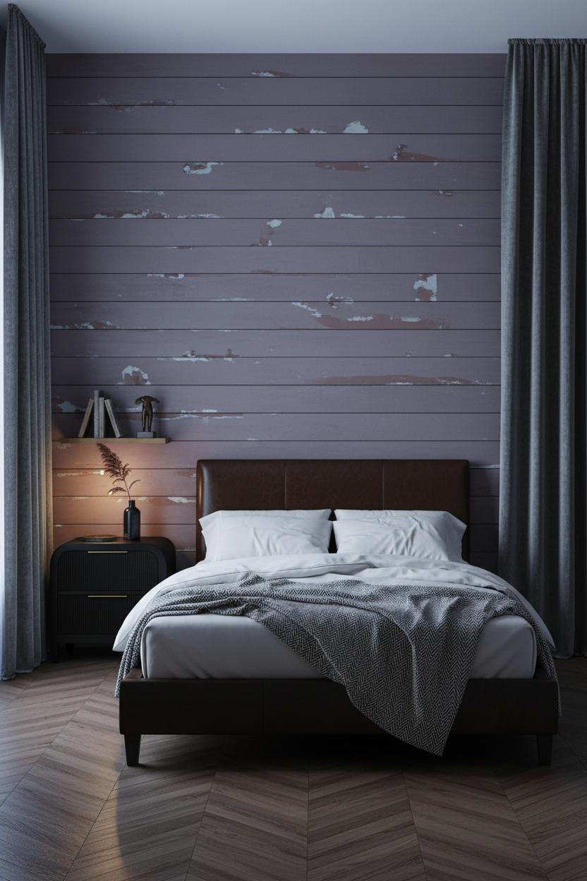 Grunge Bedroom Plum Shiplap Indie