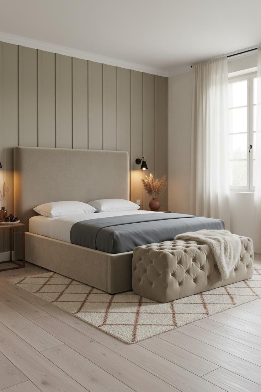 Guest Bedroom Farmhouse Wainscoting Design