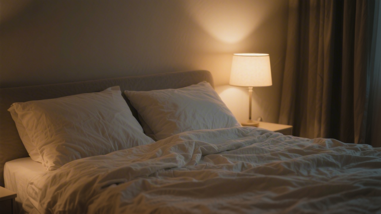 Bedroom with soft cotton sheets representing sleep quality research