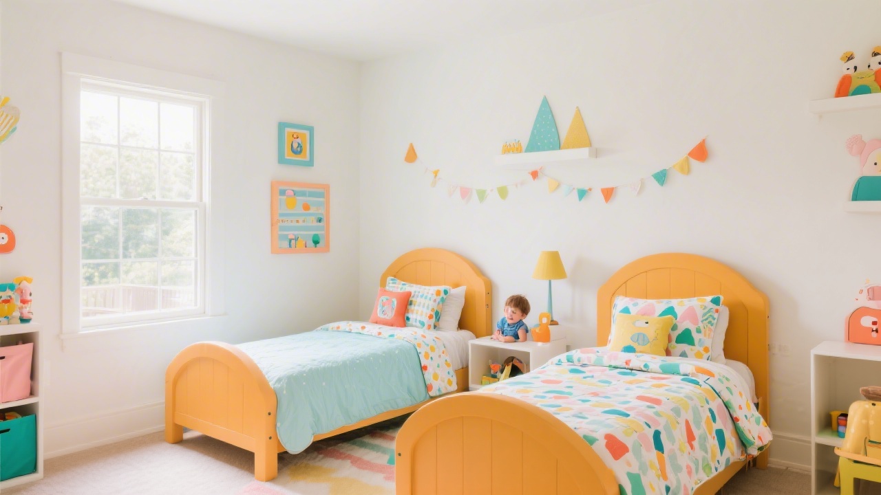 Safe and comfortable kids bedroom with appropriate mattress setup
