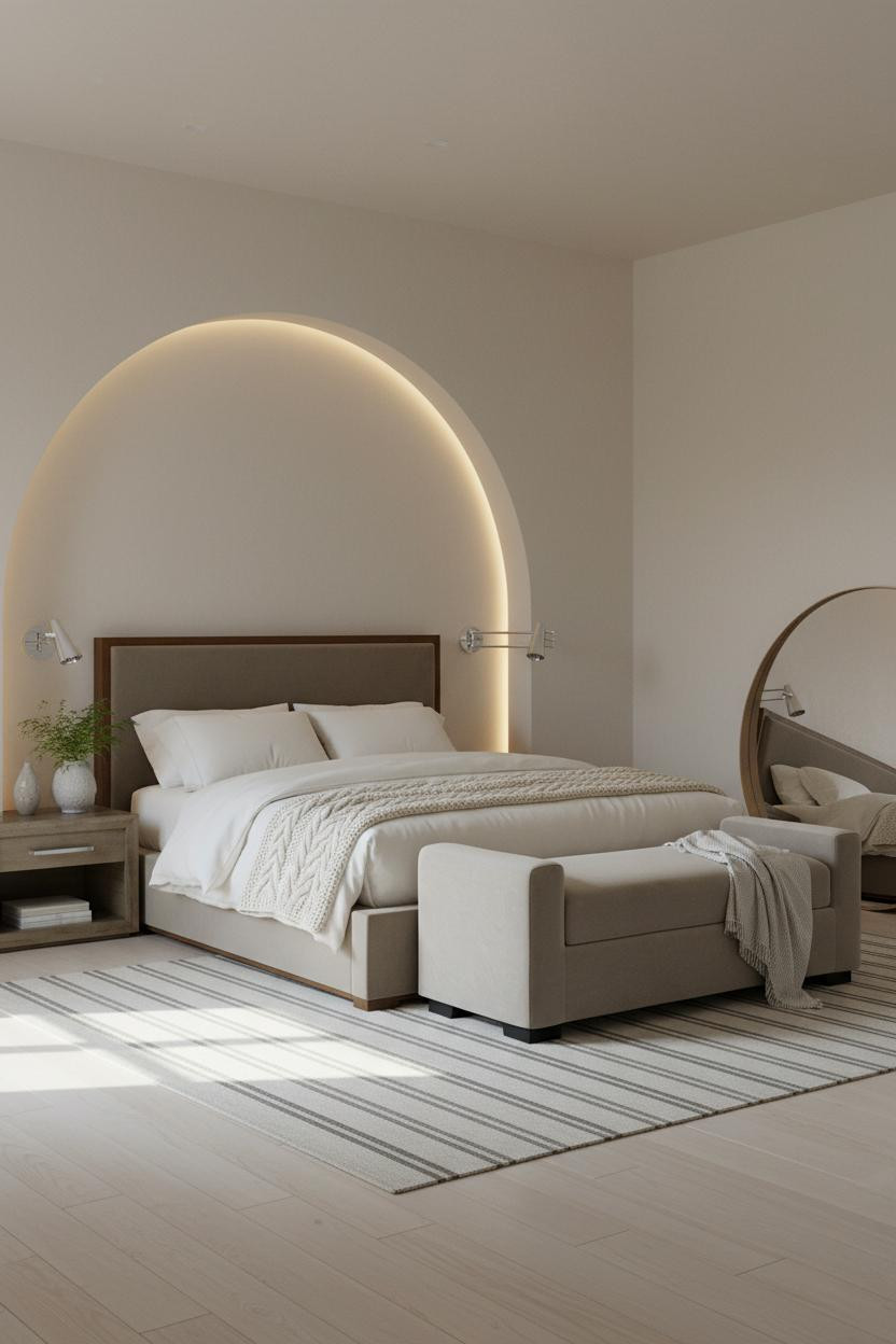 King Bedroom Curved Arch Modern