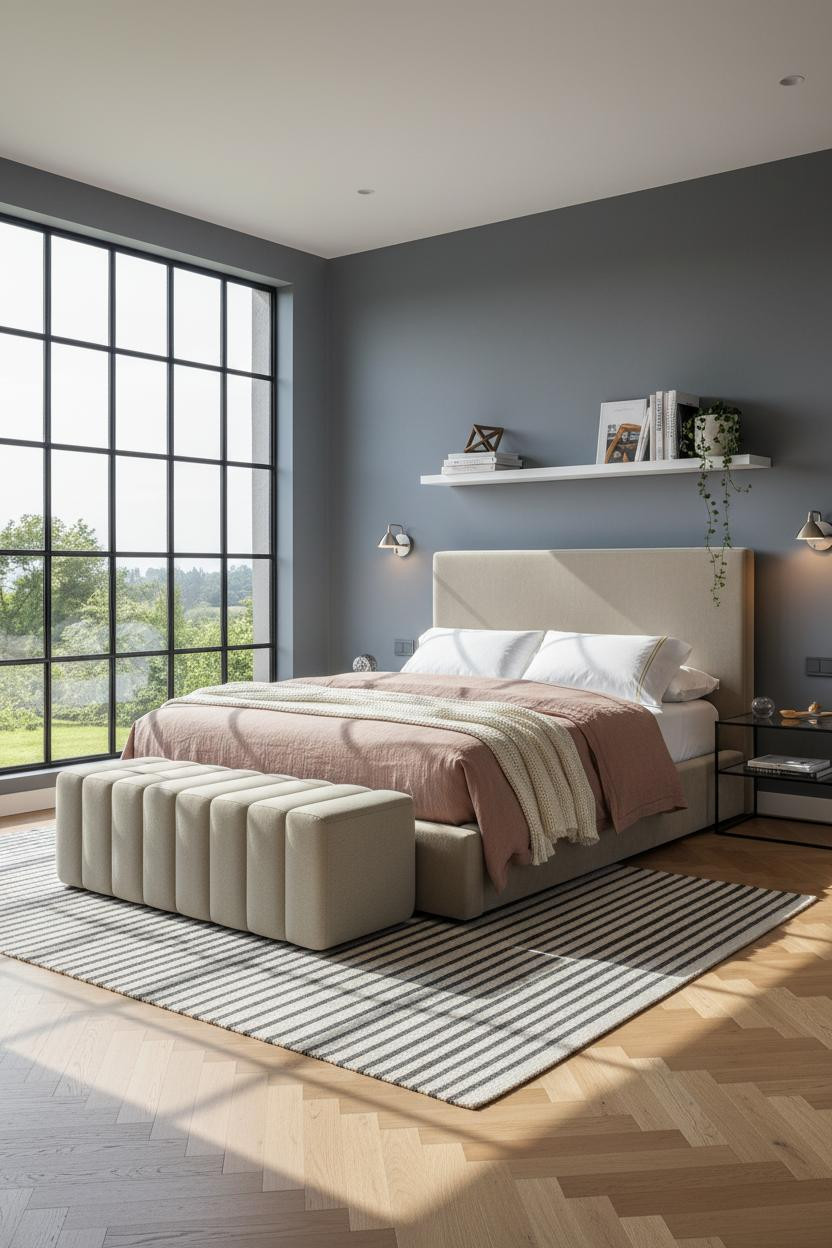 King Bedroom Ideas Modern Attic Steel Windows