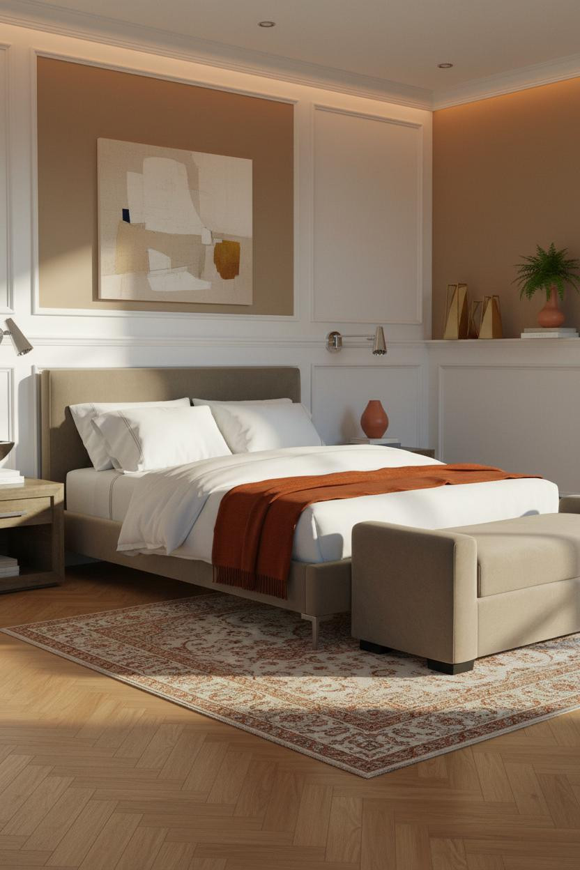 King Bedroom Wainscoting Modern Master