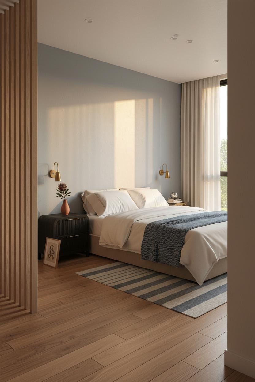 Korean Studio Apartment Minimalist Slatted Partition