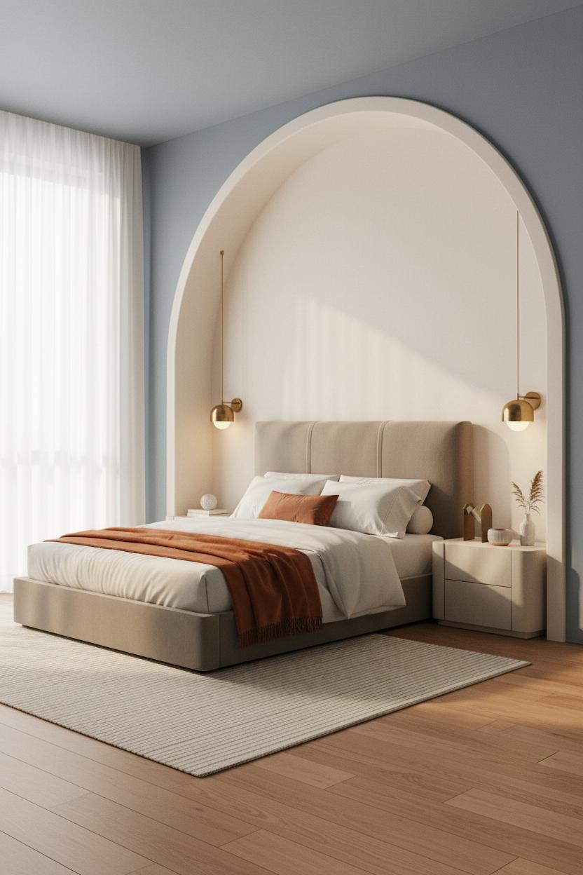 Modern Luxury Bedroom Arched Alcove