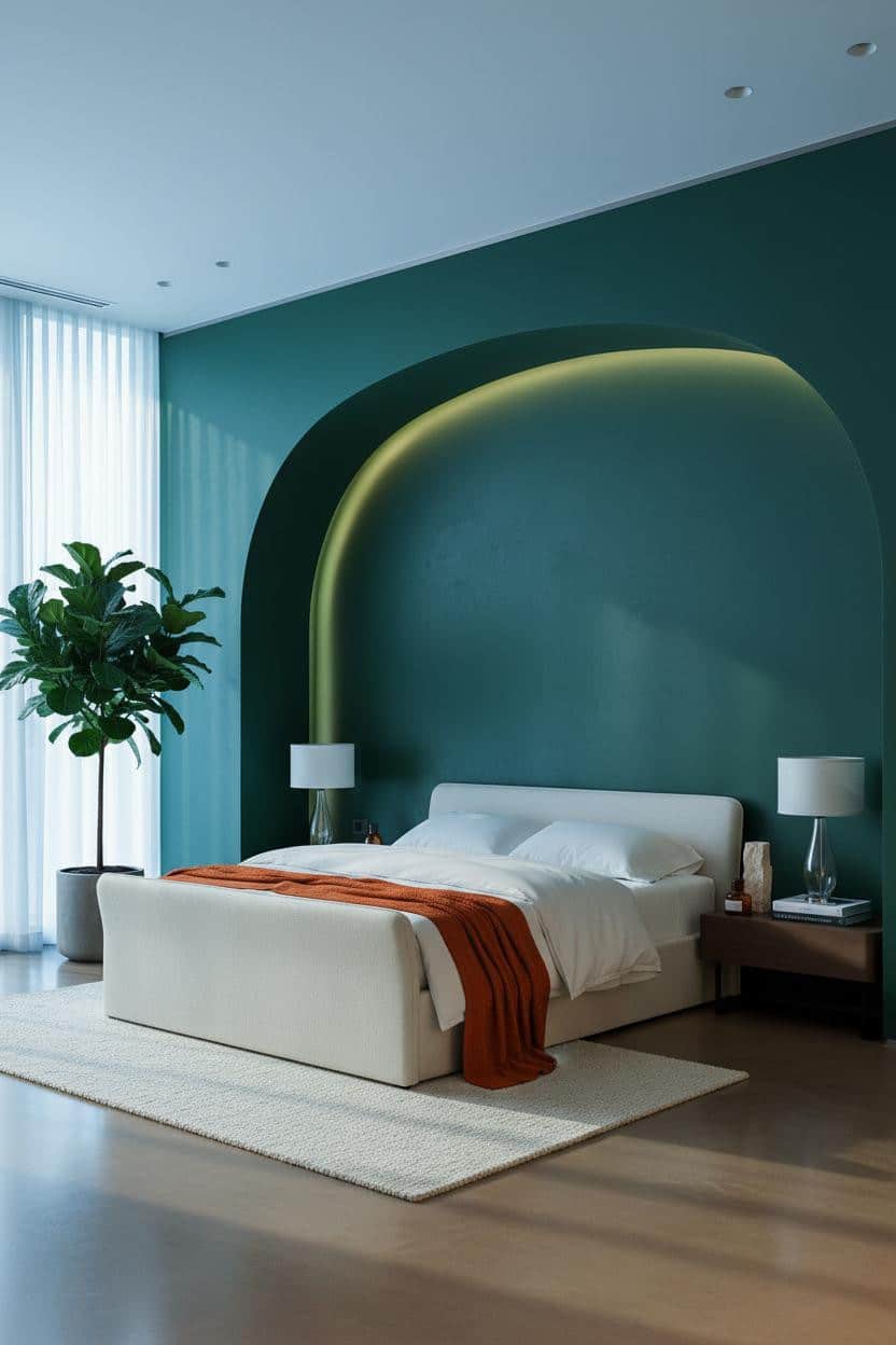 Luxury Bedroom Curved Alcove Modern Master