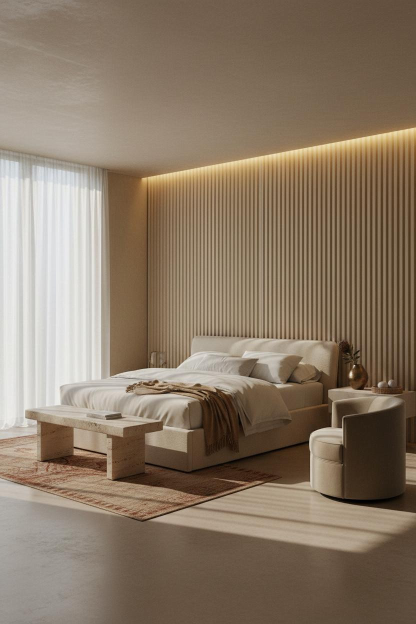Luxury Bedroom Design Modern Master Reeded Plaster