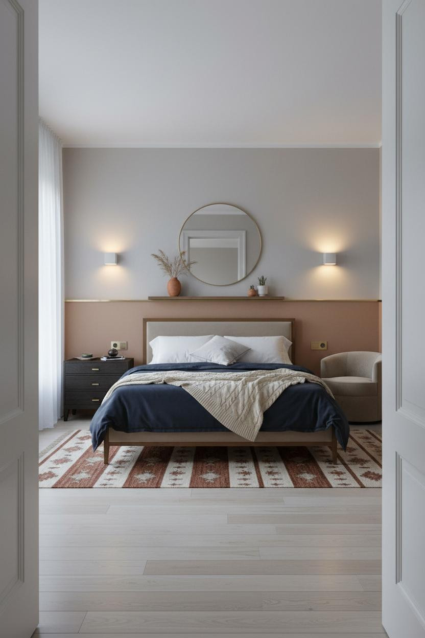 Luxury Bedroom Design Wainscoting Brass