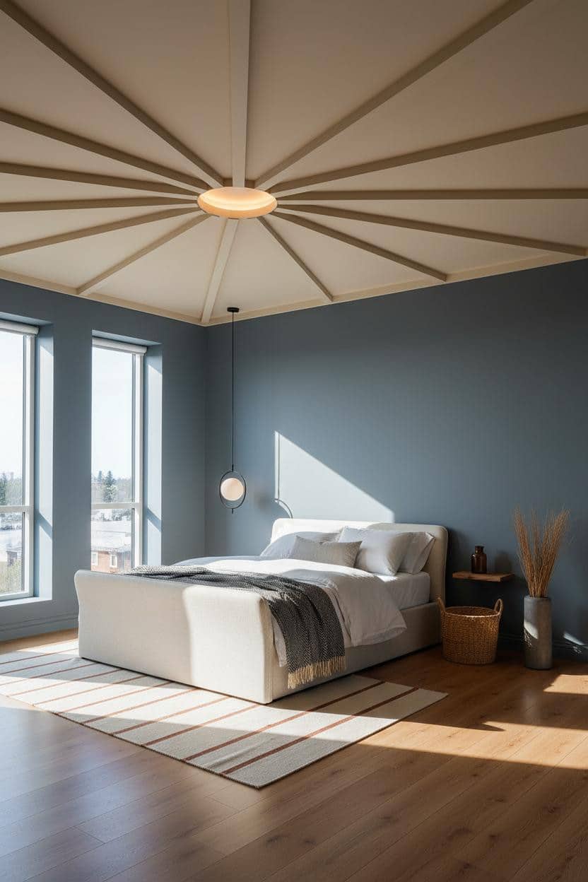 Luxury Bedroom Pop Ceiling Geometric Starburst