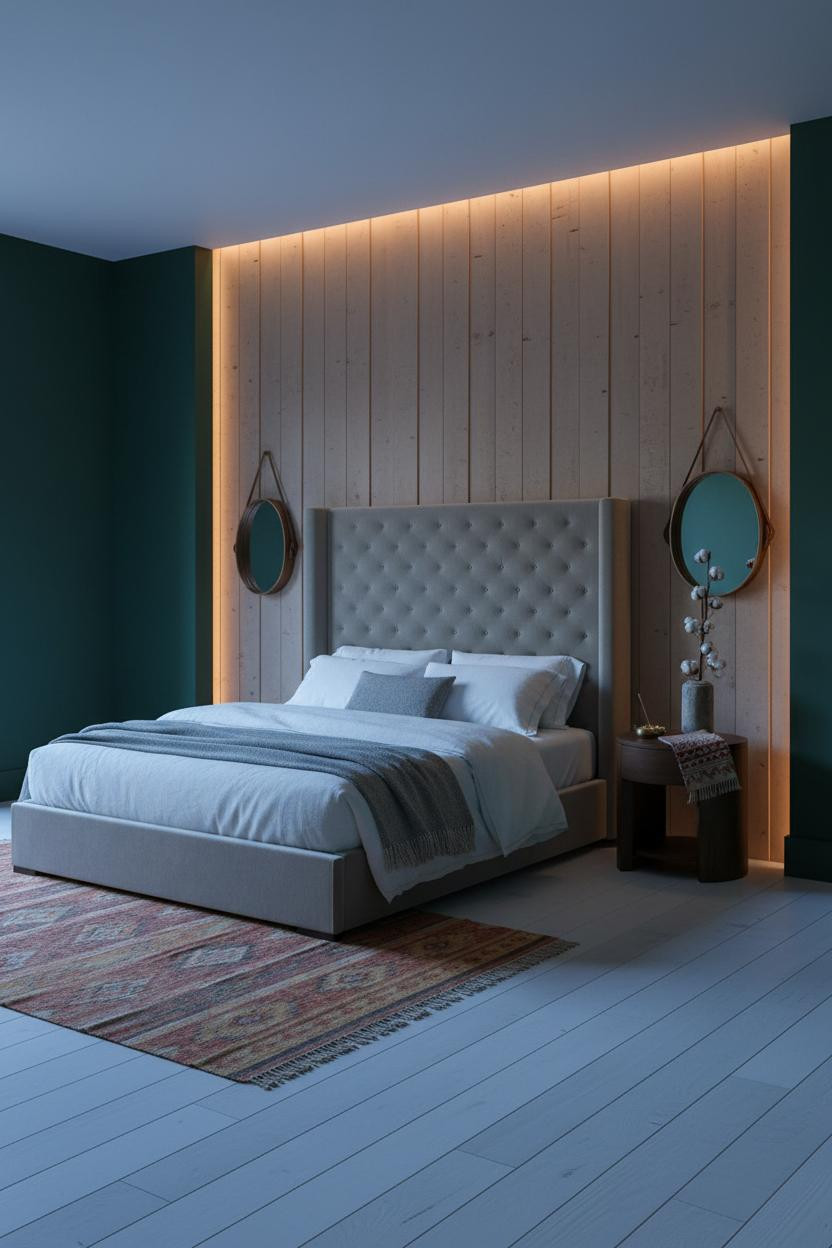 Luxury Boho Bedroom Clay Plaster Design