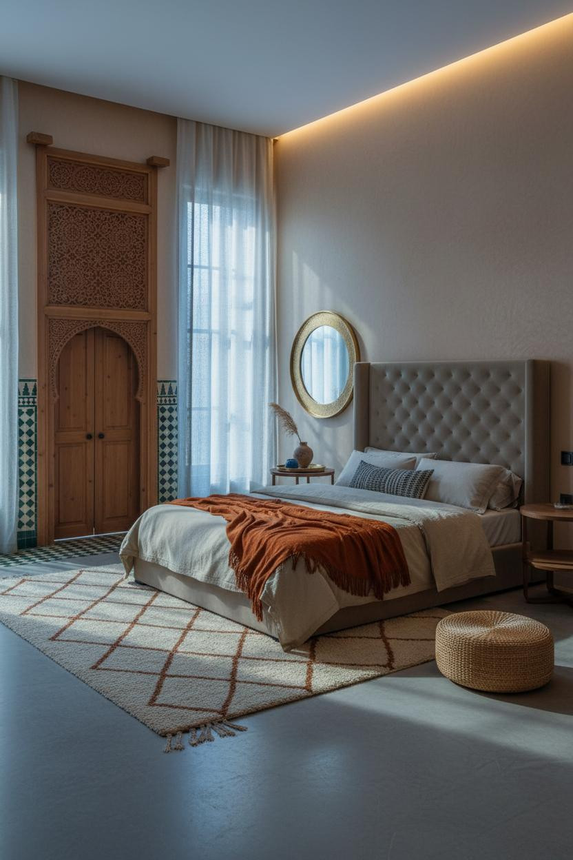 Luxury Boho Bedroom Moroccan Zellige