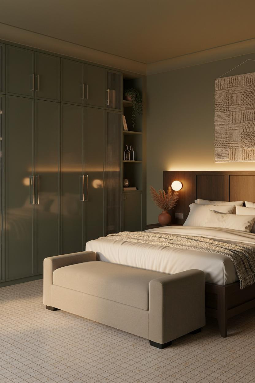 Luxury Wardrobe Design Bedroom Sage Lacquer
