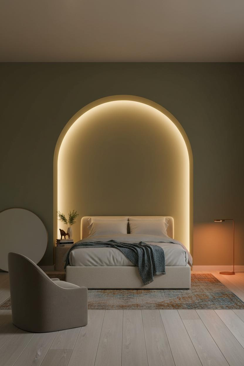 Master Bedroom Ideas Contemporary Cozy Design With Curved Archway