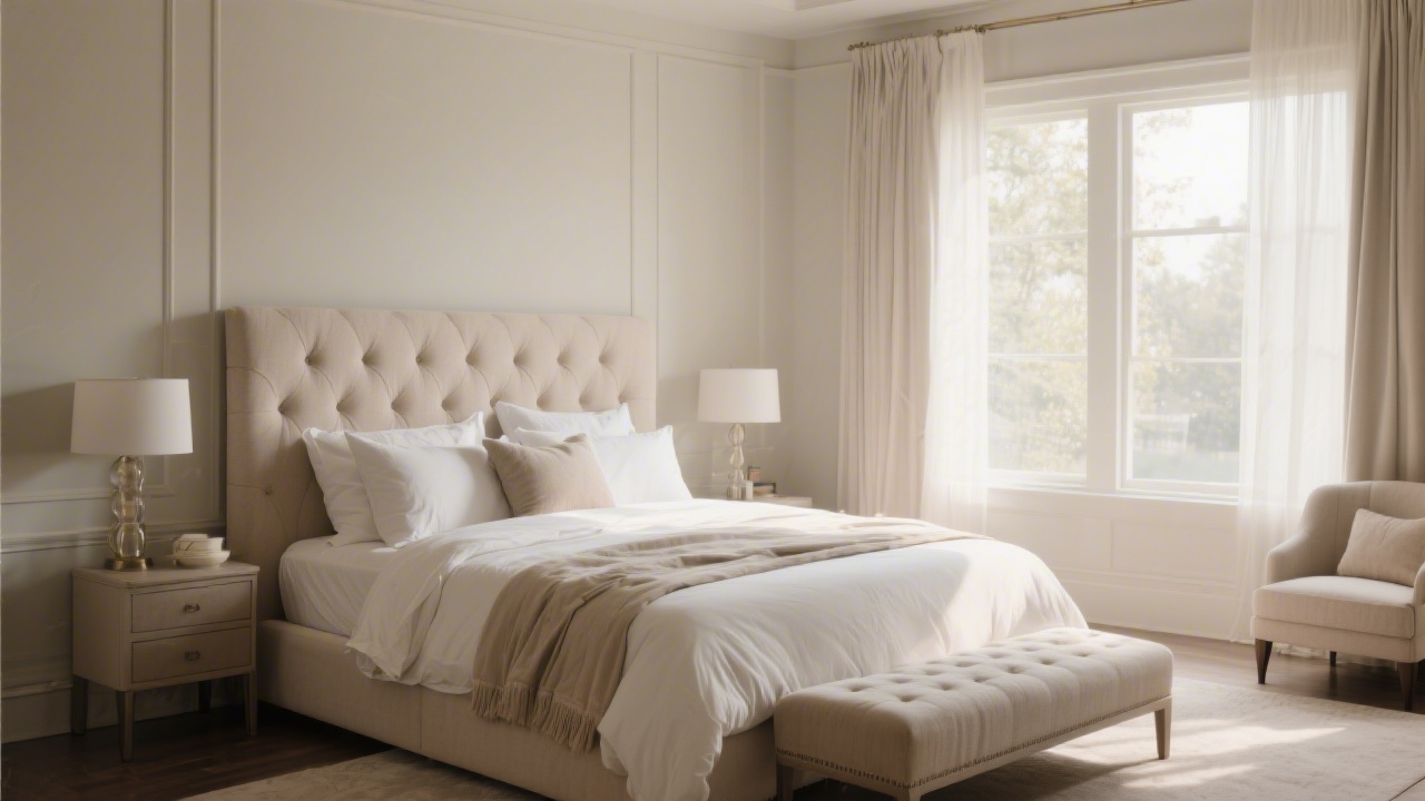 Elegant master bedroom with premium mattress and quality bedding