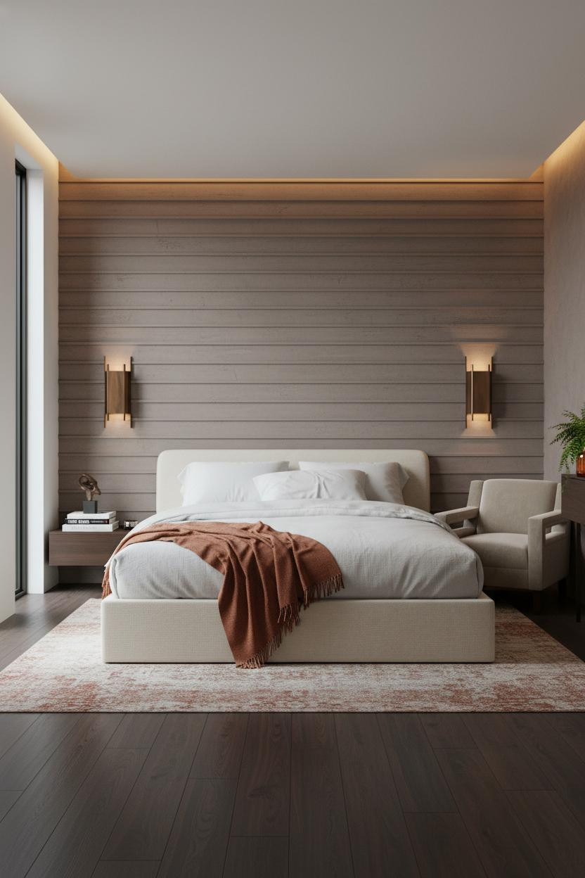 Large Master Bedroom Textured Walls With Natural Light