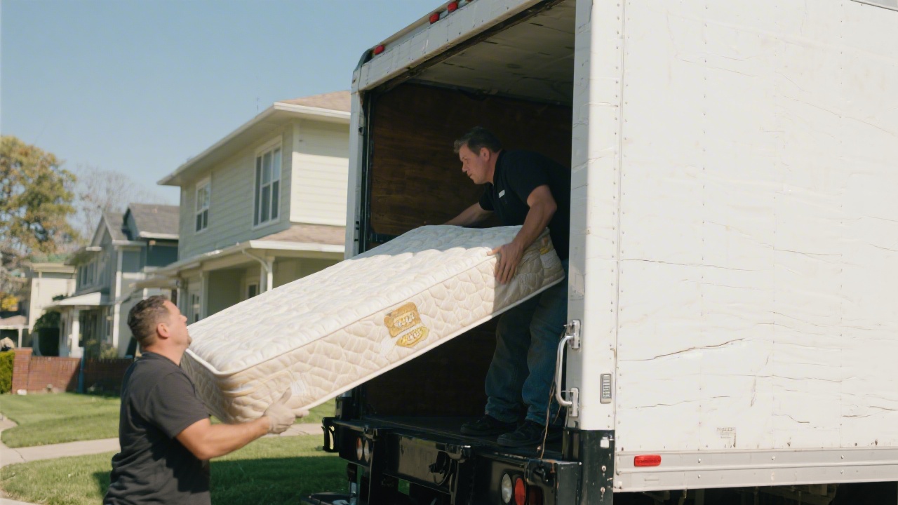 Mattress being disposed of by junk removal service