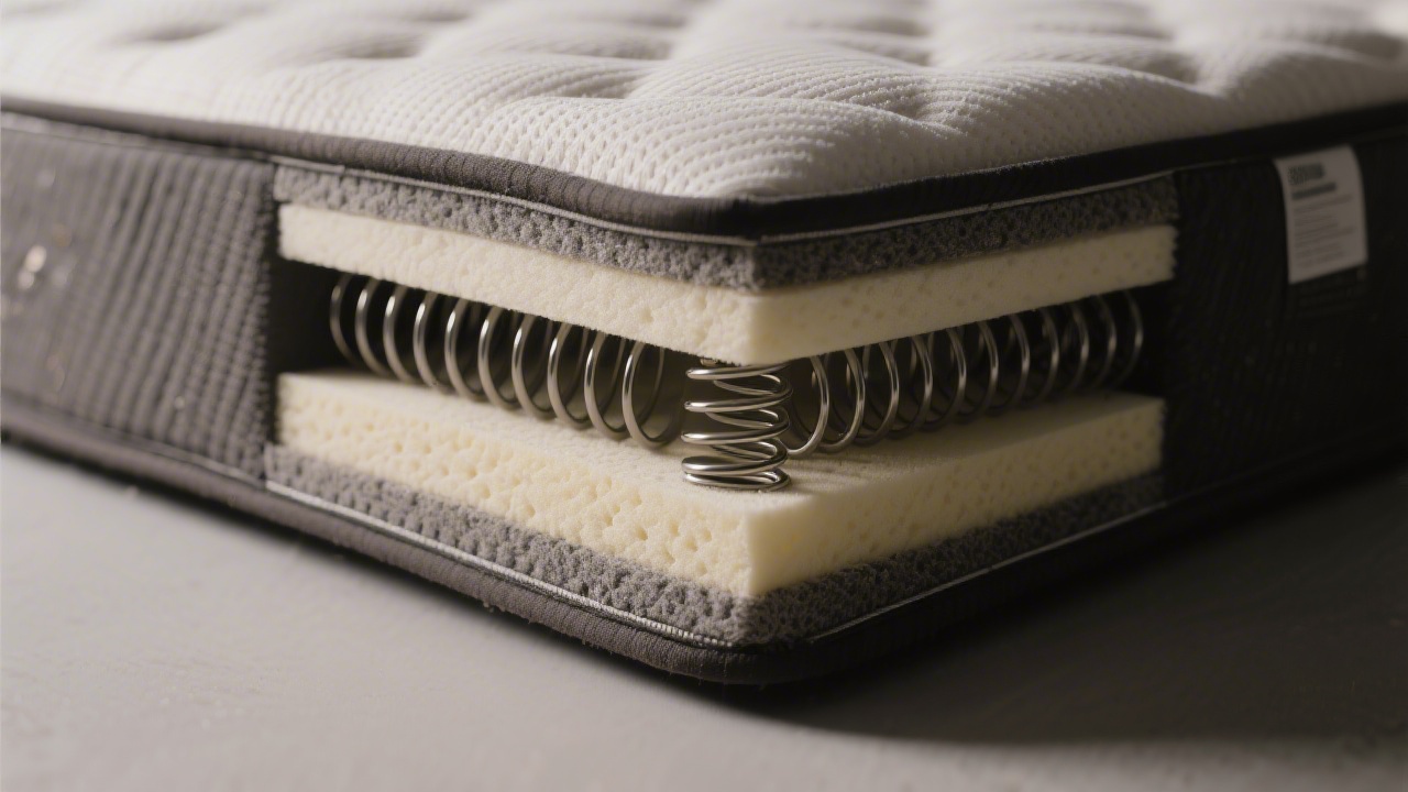 Mattress cross-section showing foam layers changing over time