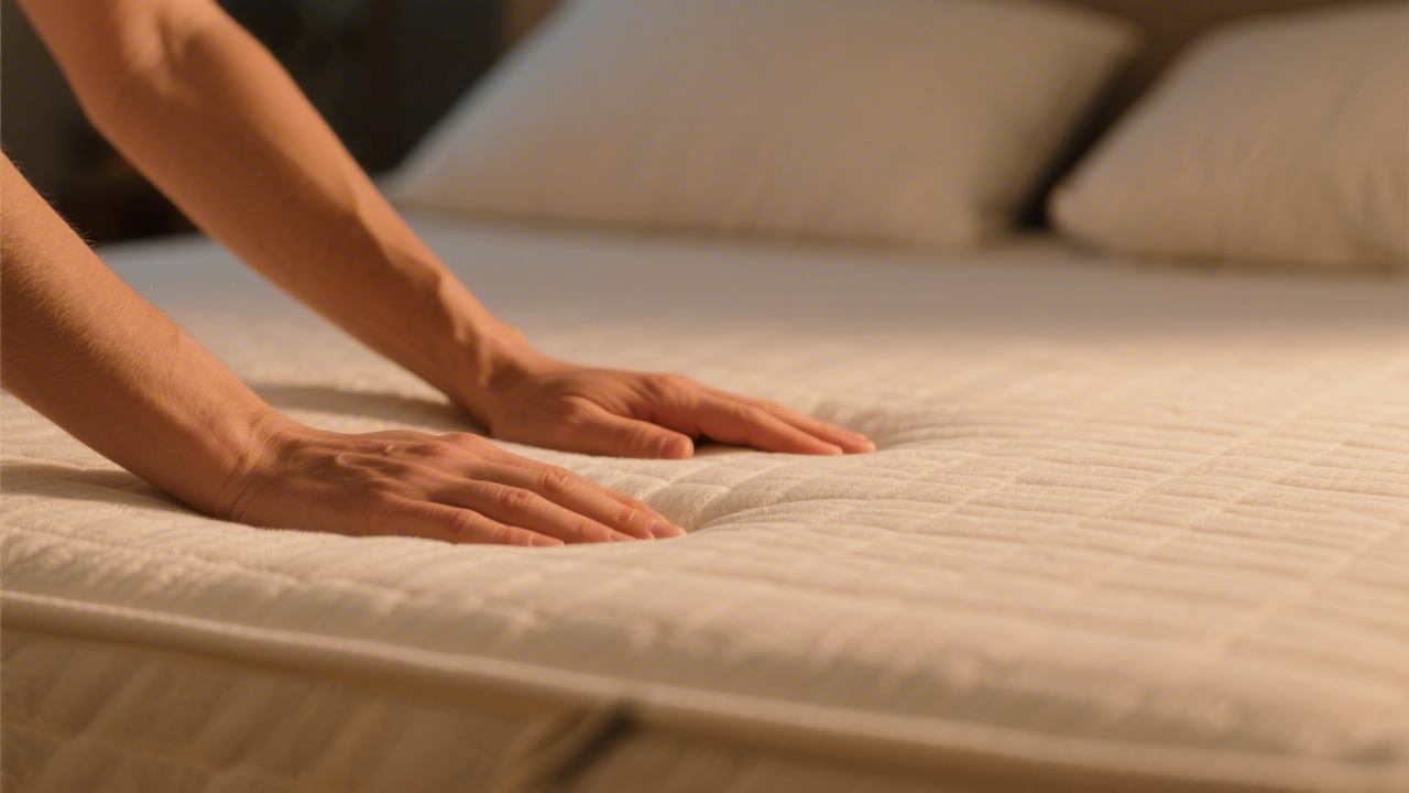 Mattress surface showing heat retention area where body heat concentrates