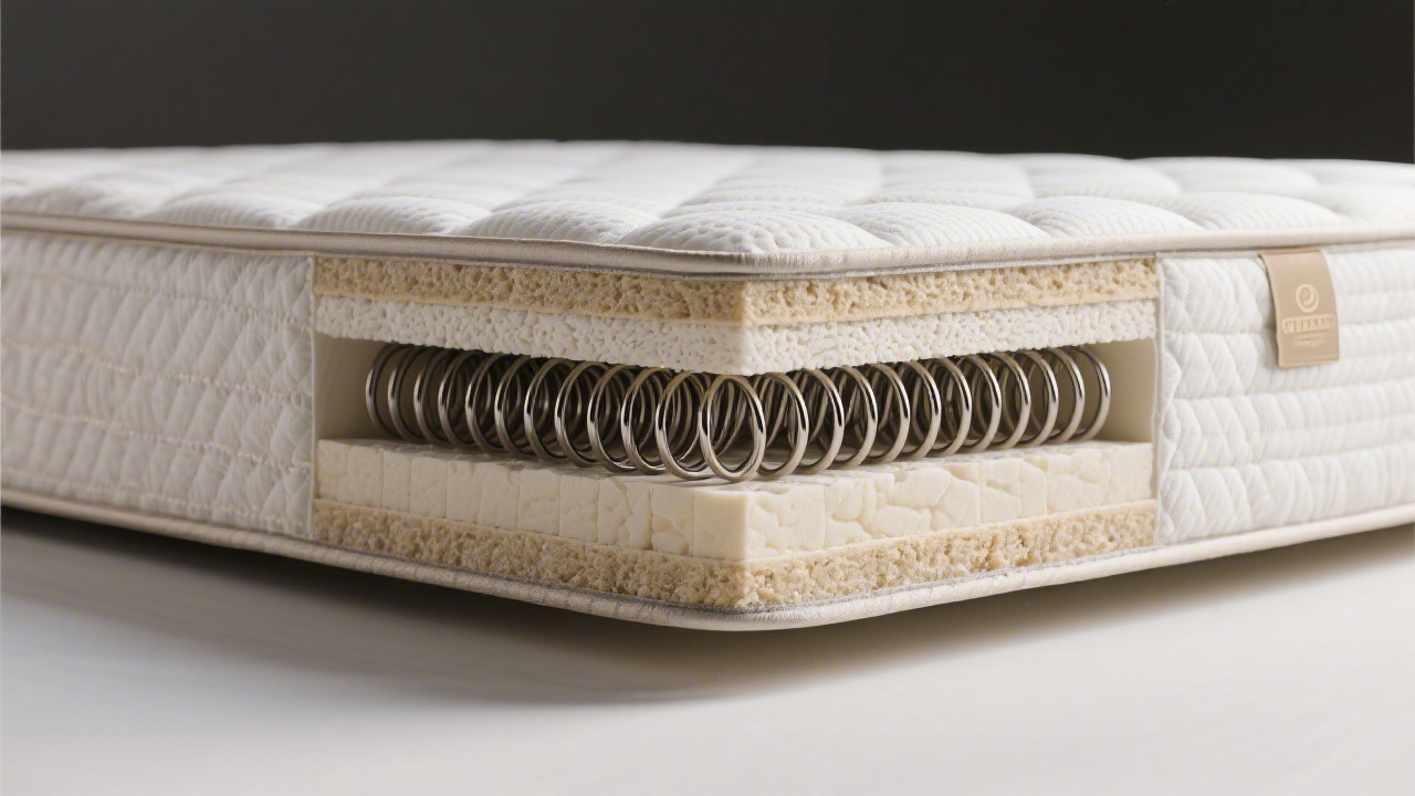 Mattress cross-section showing spinal alignment support for posture correction
