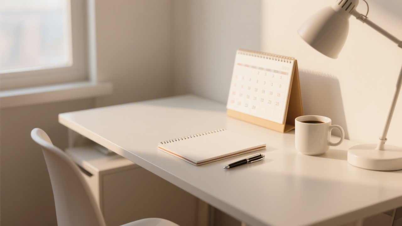 Organized desk calendar representing mattress sale planning calendar 2026