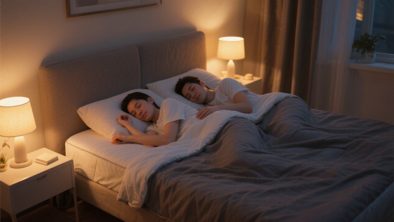Couple mattress illustration used to explain motion isolation and usable edge space